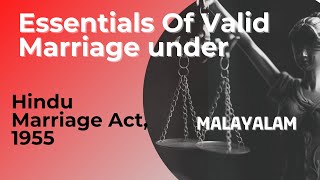 Essentials of valid marriage under Hindu Marriage Act1955 Section 57amp8 [upl. by Ytsenoh]