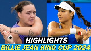 Emma Raducanu vs Jule Niemeier Highlights  Billie Jean King Cup 2024 [upl. by Yanehs47]