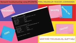 Basic Network Troubleshooting Commands PING IPCONFIG TRACERT NSLOOKUP  Sajjad Technical Guftugu [upl. by Adnaram524]