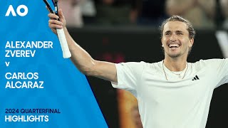 Alexander Zverev v Carlos Alcaraz Highlights  Australian Open 2024 Quarterfinal [upl. by Galer]