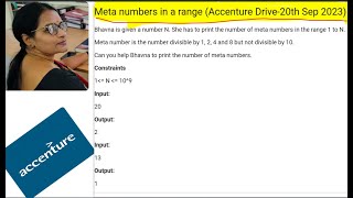 Accenture Coding Problem 8 20 Sep 2023 [upl. by Enilorak]