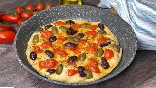 FOCACCIA SENZA IMPASTO pronta in 5 minuti solo 1 cucchiaio [upl. by Kallista248]