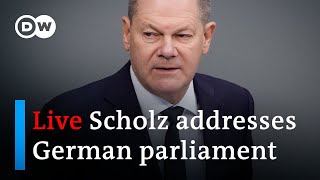 Live German Chancellor Scholz addresses parliament  DW News [upl. by Ailima292]