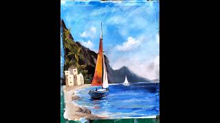 How to paint landscape painting art fun tutorial colors drawing music best [upl. by Adnopoz]