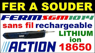 Fer a souder Ferm sgm1014 action rechargeable sans fil batterie lithium ion 18650 Parkside [upl. by Warton780]