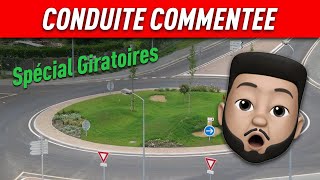 Conduite Commentée  Spécial Carrefour à sens Giratoires Permis de conduire 2022 [upl. by Kursh]