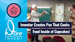 Inventor Creates Pan That Cooks Food Inside of Cupcakes [upl. by Muraida]