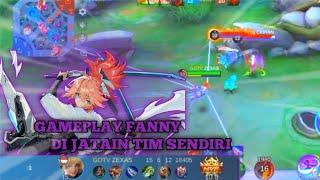 GAMEPLAY FANNY GENDONG TIM DIKATAIN TIM SENDIRI TAPI MVP MLBB [upl. by Eilahtan]