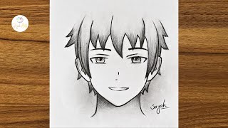 Easy anime drawing  How to draw anime step by step  Easy drawing ideas for beginners [upl. by Suired]