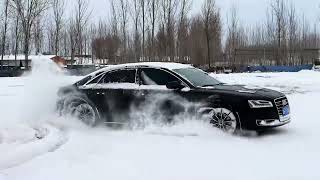 Audis Winter Wonderland Drifting Magic on Snow Audi WinterDrifting SnowDrifting [upl. by Limaa]