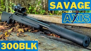 Savage Axis 300BLK  SO QUIET  Suppressed and Factory SubSonic Loads Banish 30 Gold Suppressor [upl. by Atikram]