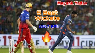 5 Best wickets of Mayank Yadav  Mayank Yadav Bowling  IPL 2024 Highlights [upl. by Shiller]