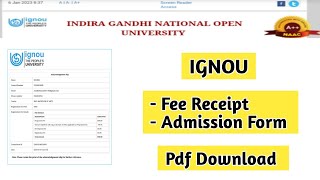 Ignou Admission Form And Fee Receipt Kaise Download Kare  Mister Ignou ignou admissionlastdate [upl. by Von]