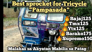 Ano ba ang Best sprocket Para sa tricycle pampasada！Sprocket combination！ [upl. by Ahsotal]