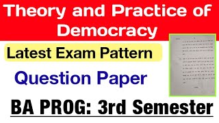 Theory and Practice of Democracy Question Paper BA Program Third Semester DU SOL Ncweb [upl. by Daffy399]