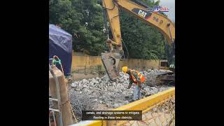 Drainage system being built to prevent flooding [upl. by Ignaz]