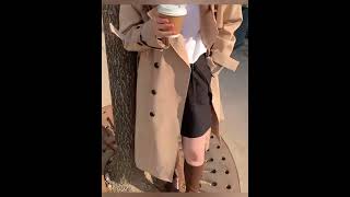 visit my fb page link in my discreption Streetwear Loose Trench Coat Midi Length Fashion Korean [upl. by Treharne543]