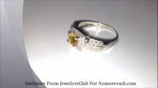 JewelersClub 12ctw Genuine Citrine Gemstone amp Accent Genuine White Diamond Ring in Sterling silver [upl. by Lias]