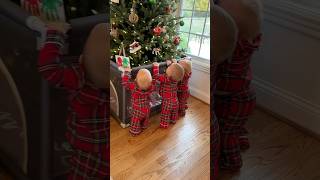 How to protect Christmas Tree from Triplets 🎄 lifehack christmas triplets mom cute twins [upl. by Eleets845]