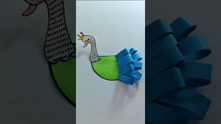 cute peacock 🦚 paper craft idea for kidseasy paper craftartcraftviraltrendingkidslearning [upl. by Charlet771]