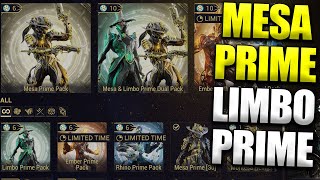 Mesa Prime Limbo Prime Back In Warframe Farm Prime Resurgence Today [upl. by Delahk758]