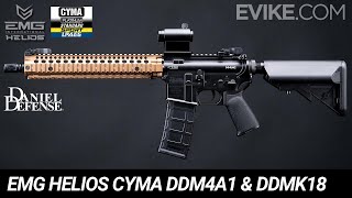 EMG Helios Daniel Defense DDM4A1 amp DDMK18 Airsoft AEG Rifles Review [upl. by Eladal]