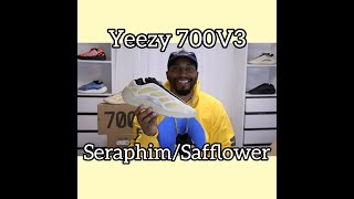 Yeezy 700V3 SeraphimSafflower Unboxing amp Review  On Feet 2020 [upl. by Suoicerpal]