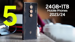 TOP 5 BEST 24GB RAM  1TB Smartphones 202324 — Highest Memory Mobile Phones 202324 [upl. by Acnoib517]