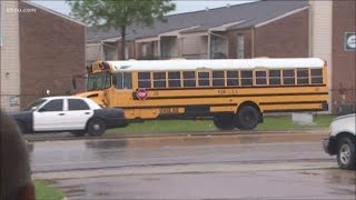 Caught on camera Drivers illegally passing stopped Klein ISD school bus [upl. by Enelehs615]