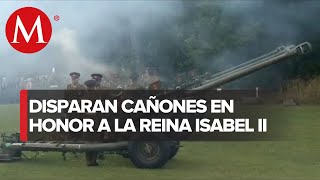 En Reino Unido disparan cañones de salva en honor a la reina Isabel ll [upl. by Vidovic]