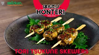 Mizkan Honteri Recipe  Tori Tsukune Skewers Japanese style Chicken Meatball Skewers [upl. by Alael581]