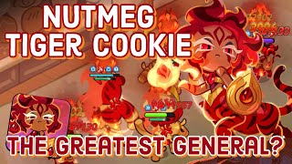 Nutmeg Tiger Cookie Max Level Review  FIERY GENERAL  Cookie Run Kingdom [upl. by Hcirteid]