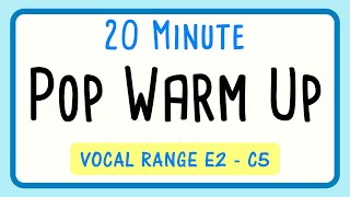 20 Minute Pop Voice Vocal Warm Up  TENOR BARITONE VOICE [upl. by Emanuele]