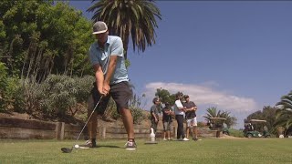 Golfers from around the world tee up for annual charity golf tournament in Oceanside [upl. by Neroled854]