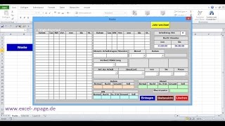 36Zeiterfassungsprogramm in Excel selber erstellen Befehlsschaltfläche „Einsatzort“ einfügen [upl. by Lawford]