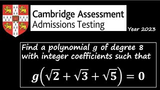 Solving a Degree 8 Polynomial with Integer Coefficients  Cambridge Assessment Problem Explained [upl. by Koenig]