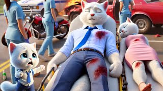 Little Kitten Lost Parents😿 in Car Accident🚘 cat ai catlover catvideos cutecat aicat [upl. by Onilatac]