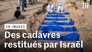 Tombes ouvertes à Gaza  des dizaines de corps palestiniens restitués à Rafah par Israël [upl. by Kala]