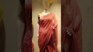 Chiffon fabric fancy siroski work garlish look designer saree youtubeshorts viralshort viralreels [upl. by Crosby]