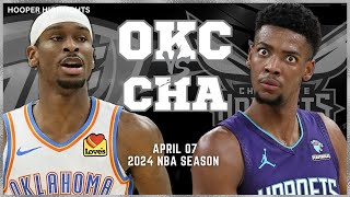 Oklahoma City Thunder vs Charlotte Hornets Full Game Highlights  Apr 7  2024 NBA Season [upl. by Mahgirb748]