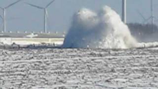 Motor Grader trying to plow through a snow drift [upl. by Klarika]