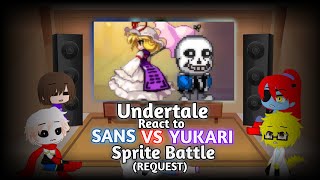 UNDERTALE REACT TO SANS VS YUKARI SPRITE BATTLE REQUEST [upl. by Sarene]