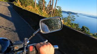 Pure Audio POV 4K  Sunset Ride Up the Coastal Road on the Single Cylinder Suzuki TU250x  GoPro [upl. by Aihsaei]