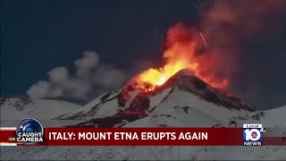 Latest video on Mount Etna volcano eruption [upl. by Yelekalb]