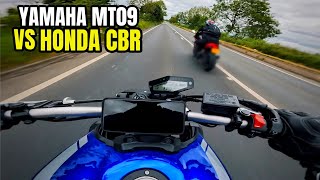 POV Yamaha MT09 X Honda CBR 650R FAST RIDE  Akrapovic Exhaust [upl. by Supple]