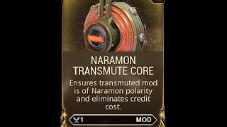 Warframe  Transmuting 40 Naramon Cores [upl. by Willman880]