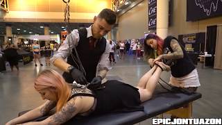 Hunter Cheyenne Saturday Suspension  New Orleans Tattoo Arts Convention 2019  Villain Arts [upl. by Isus120]