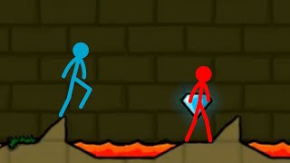 Watergirl and Fireboy Stickman Animation  Forest Temple 2 [upl. by Anaidirib200]