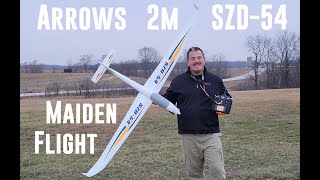 Arrows  SZD54  2m  Maiden Flight [upl. by Tnert]