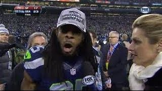 Richard Sherman Post Game Interview Goes Off On Crabtree Seahawks Win [upl. by Yoshi]